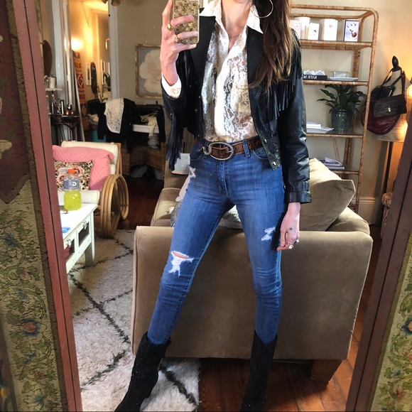 Vintage leather fringe jacket - Picture 6 of 8